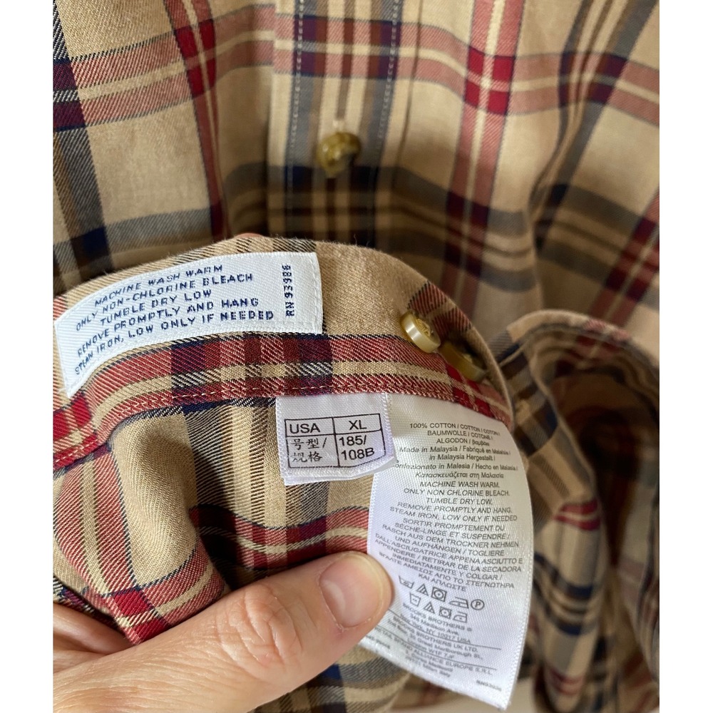 Brooks Brothers Mens XL Regent Fit Non-Iron Supima Cotton Plaid Button Up Shirt - Picture 4 of 4